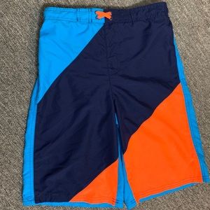 Op xl boys swim shorts blue orange lined 14-16